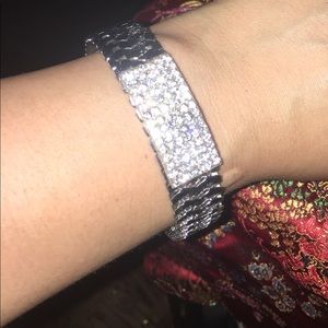 Sliver Rhinestone Bangle